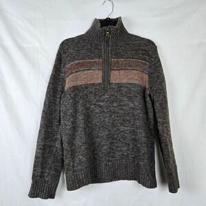 Banana Republic Men's Brown Orange‎ Half-Zip Preppy Long Sleeve Sweater Small